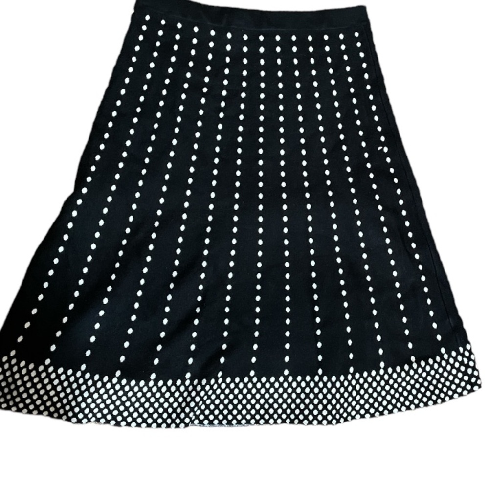 A line Sweater skirt polka dot black and white pattern size medium/large - Picture 2 of 8